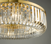 Sigourney 8 Light Pendant Satin Gold and Crystal